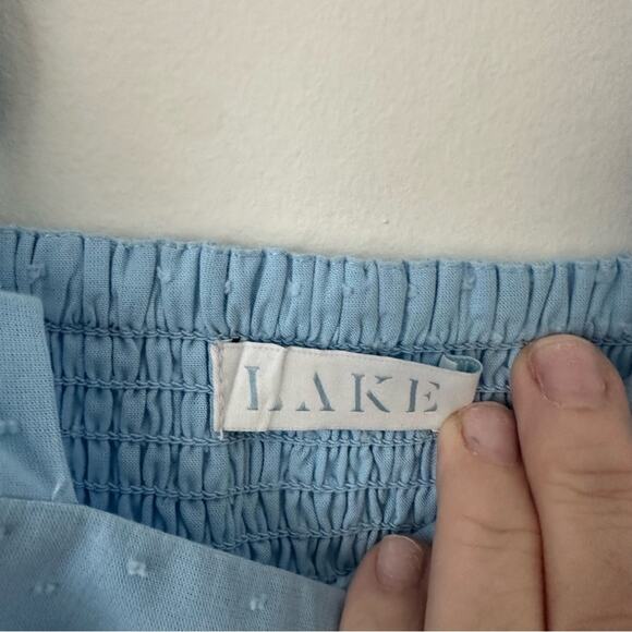 Lake Blue Sleeveless Swiss Dot Square Neck Sundress Size Small - Picture 6 of 8